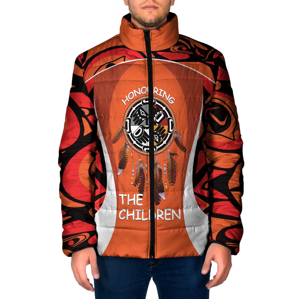 Personalized Orange Day Canada Padded Jacket Honouring The Children Haida Pattern - Wonder Print Shop