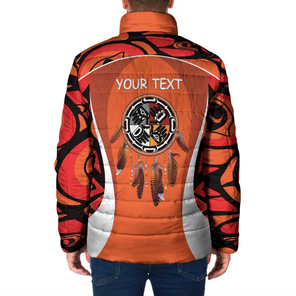 Personalized Orange Day Canada Padded Jacket Honouring The Children Haida Pattern - Wonder Print Shop