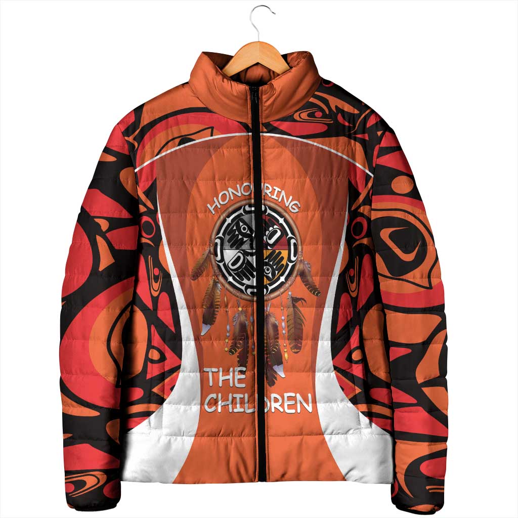 Personalized Orange Day Canada Padded Jacket Honouring The Children Haida Pattern - Wonder Print Shop