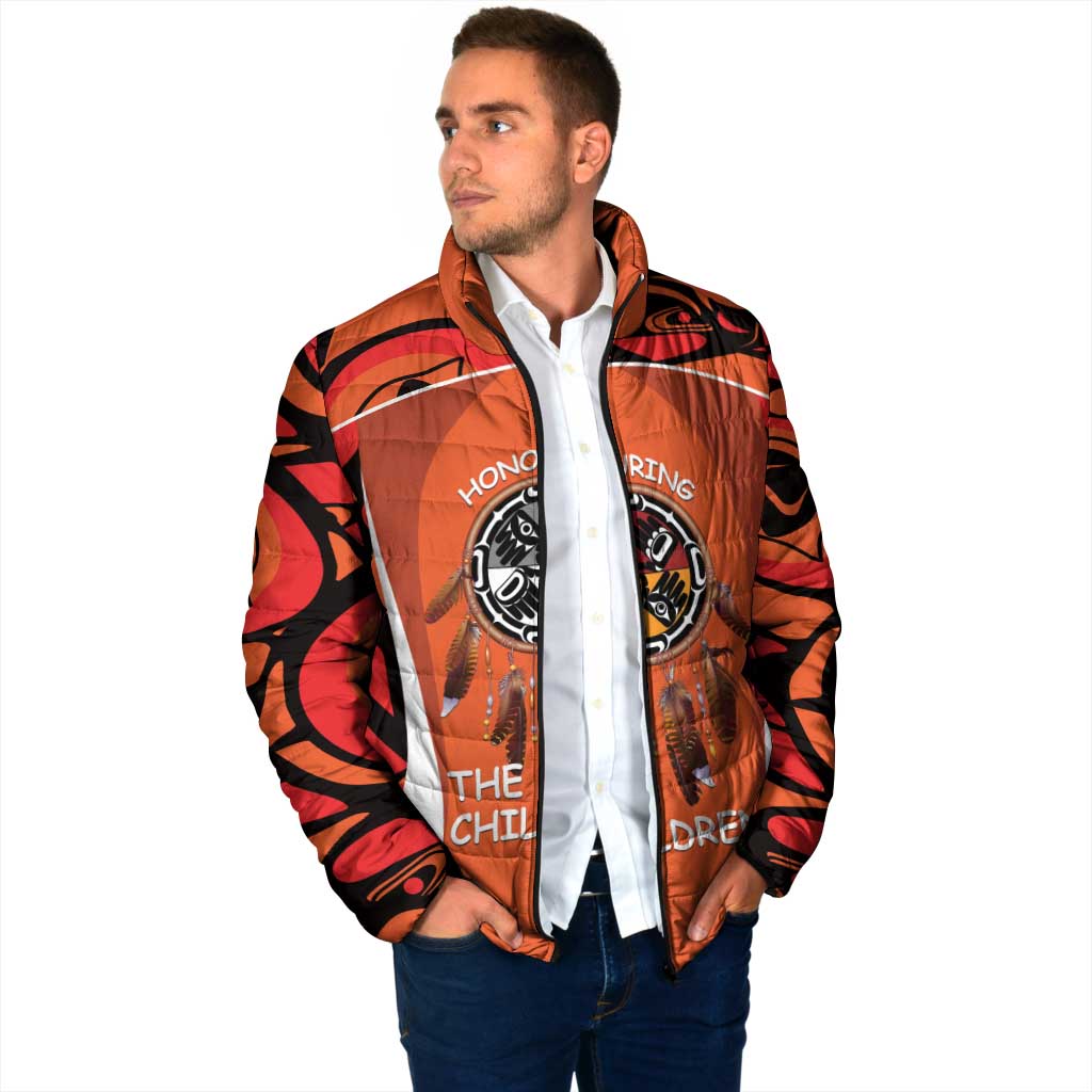 Personalized Orange Day Canada Padded Jacket Honouring The Children Haida Pattern - Wonder Print Shop