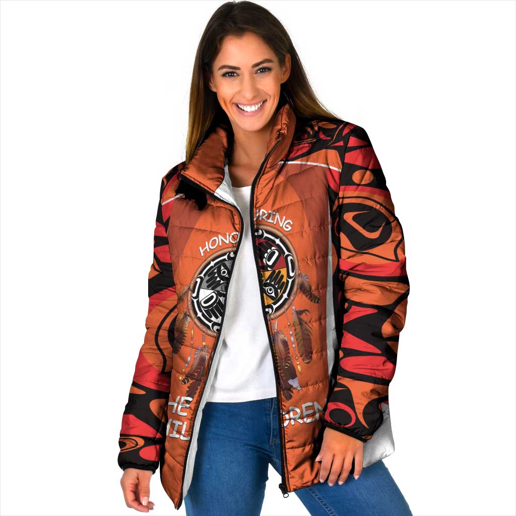 Personalized Orange Day Canada Padded Jacket Honouring The Children Haida Pattern - Wonder Print Shop