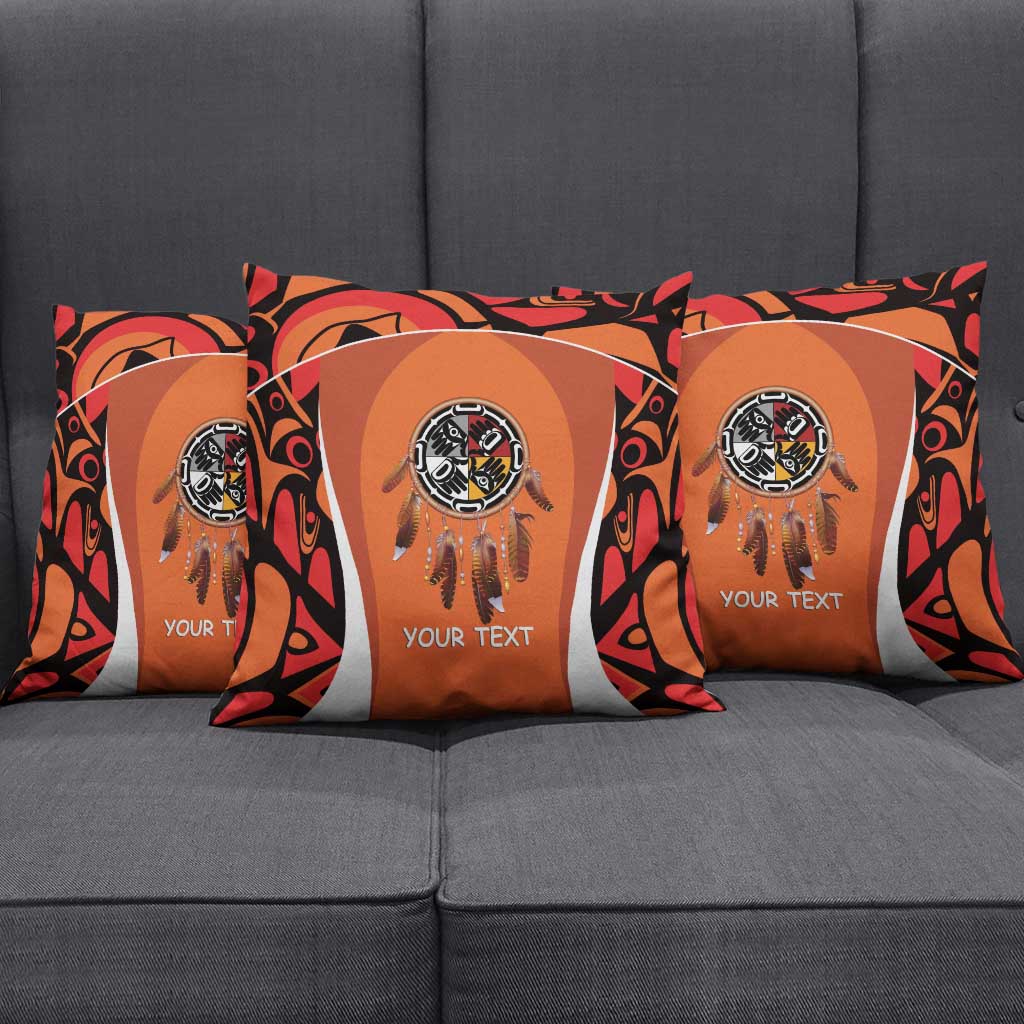 Personalized Orange Day Canada Pillow Cover Honouring The Children Haida Pattern - Wonder Print Shop