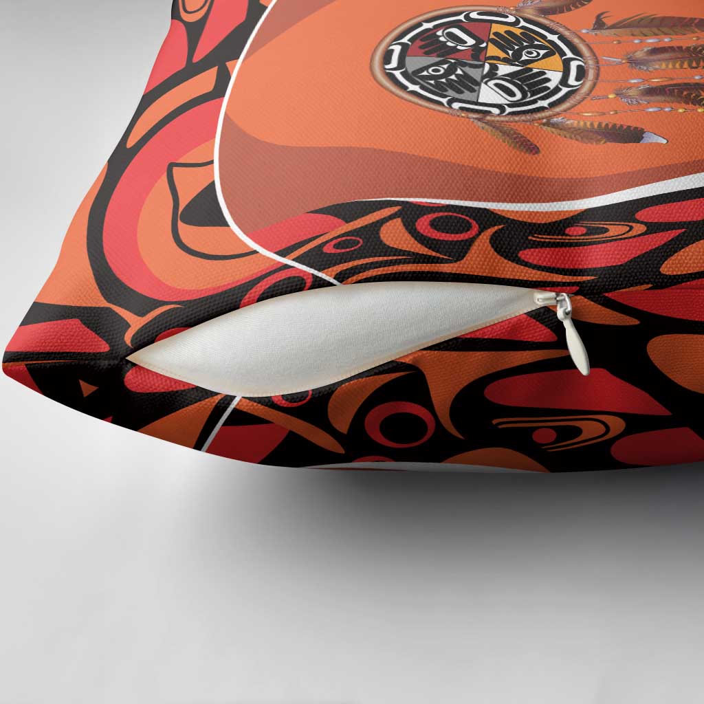 Personalized Orange Day Canada Pillow Cover Honouring The Children Haida Pattern - Wonder Print Shop