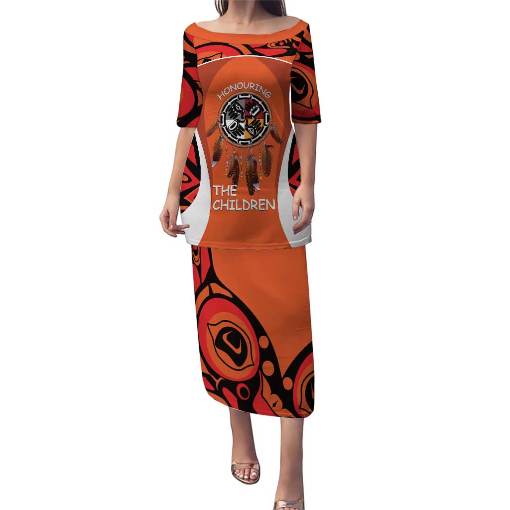 Personalized Orange Day Canada Puletasi Honouring The Children Haida Pattern - Wonder Print Shop