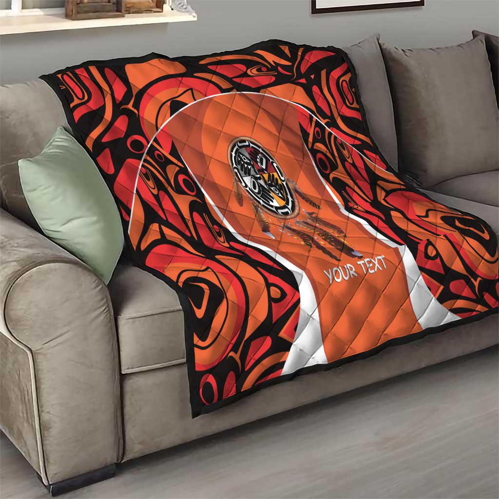 Personalized Orange Day Canada Quilt Honouring The Children Haida Pattern - Wonder Print Shop