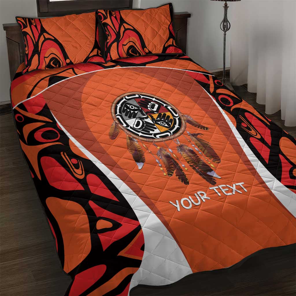 Personalized Orange Day Canada Quilt Bed Set Honouring The Children Haida Pattern - Wonder Print Shop