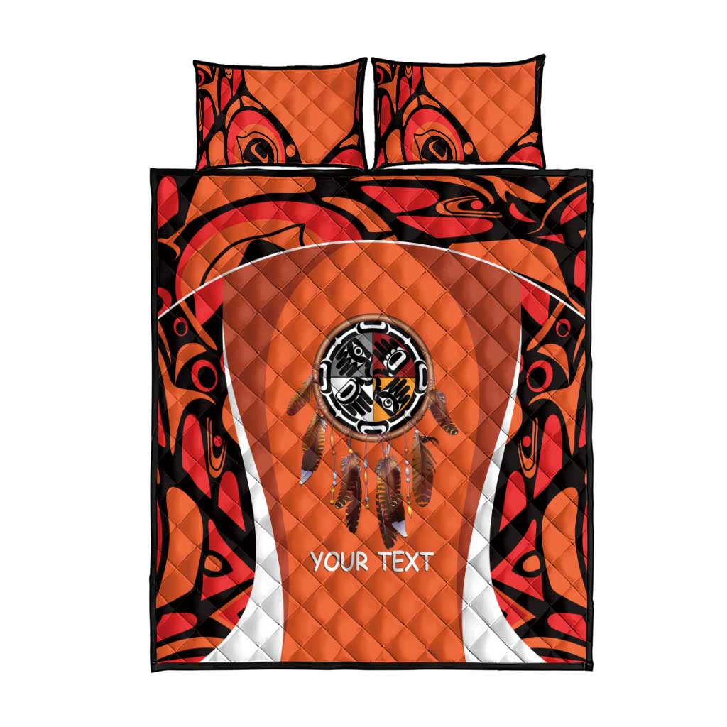Personalized Orange Day Canada Quilt Bed Set Honouring The Children Haida Pattern - Wonder Print Shop
