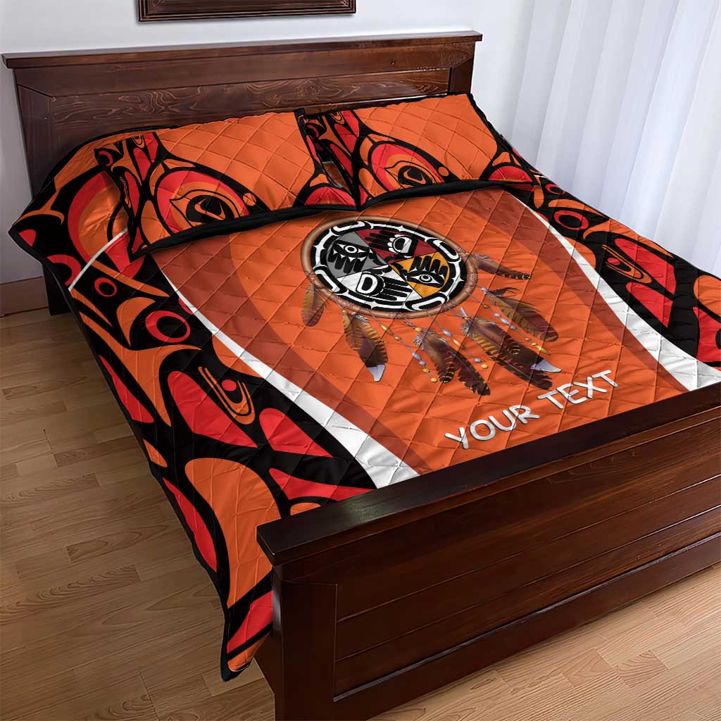 Personalized Orange Day Canada Quilt Bed Set Honouring The Children Haida Pattern - Wonder Print Shop