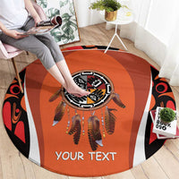 Personalized Orange Day Canada Round Carpet Honouring The Children Haida Pattern - Wonder Print Shop
