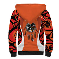 Personalized Orange Day Canada Sherpa Hoodie Honouring The Children Haida Pattern - Wonder Print Shop