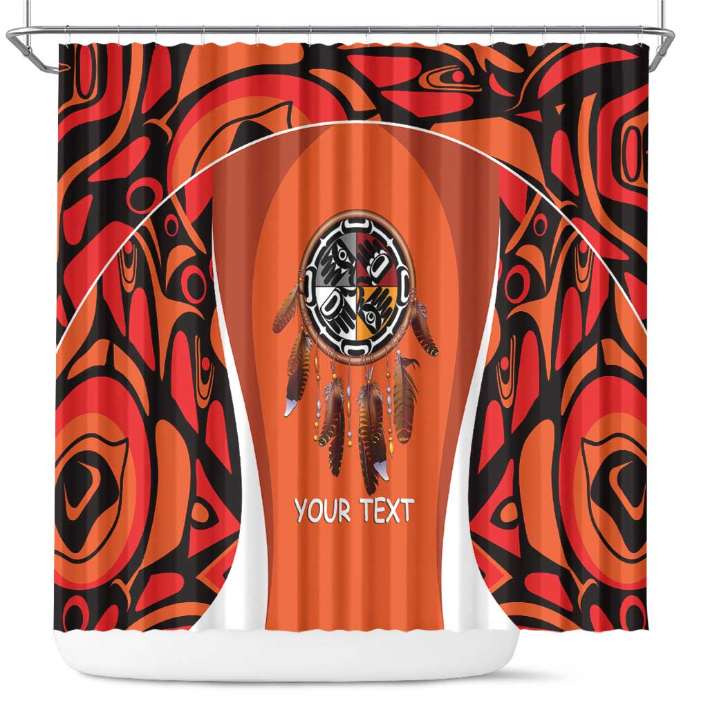 Personalized Orange Day Canada Shower Curtain Honouring The Children Haida Pattern - Wonder Print Shop