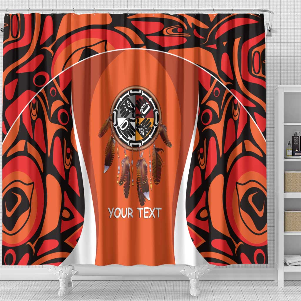 Personalized Orange Day Canada Shower Curtain Honouring The Children Haida Pattern - Wonder Print Shop