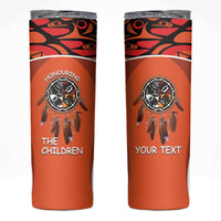Personalized Orange Day Canada Skinny Tumbler Honouring The Children Haida Pattern - Wonder Print Shop