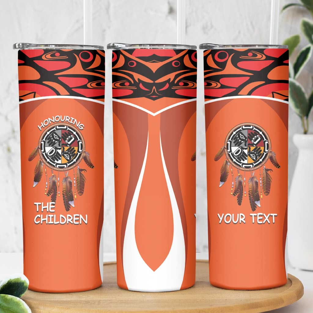 Personalized Orange Day Canada Skinny Tumbler Honouring The Children Haida Pattern - Wonder Print Shop