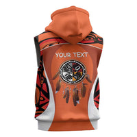 Personalized Orange Day Canada Sleeveless Hoodie Honouring The Children Haida Pattern - Wonder Print Shop