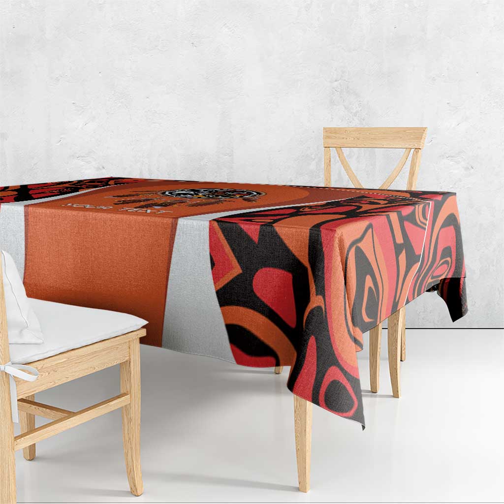 Personalized Orange Day Canada Tablecloth Honouring The Children Haida Pattern - Wonder Print Shop