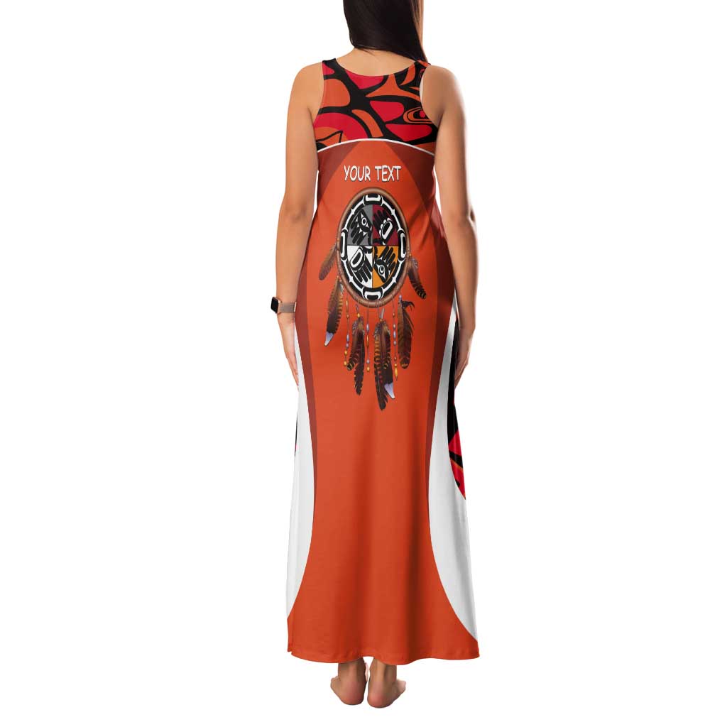 Personalized Orange Day Canada Tank Maxi Dress Honouring The Children Haida Pattern - Wonder Print Shop