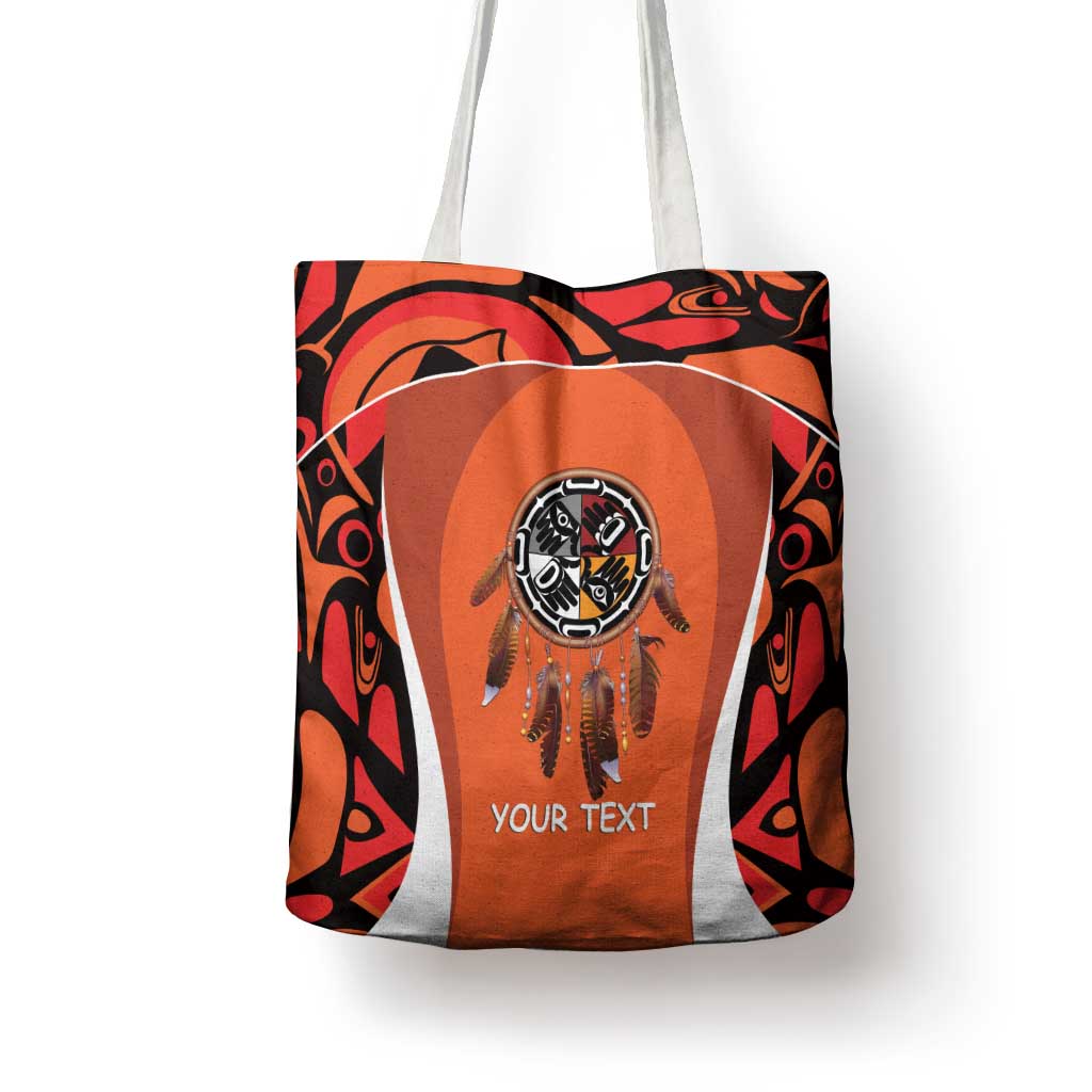 Personalized Orange Day Canada Tote Bag Honouring The Children Haida Pattern - Wonder Print Shop