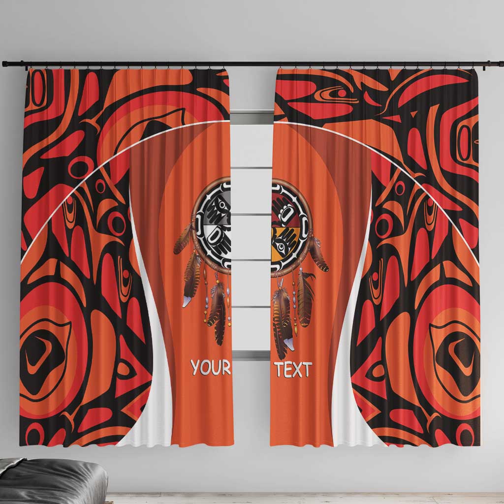 Personalized Orange Day Canada Window Curtain Honouring The Children Haida Pattern - Wonder Print Shop