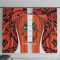 Personalized Orange Day Canada Window Curtain Honouring The Children Haida Pattern - Wonder Print Shop