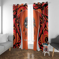 Personalized Orange Day Canada Window Curtain Honouring The Children Haida Pattern - Wonder Print Shop