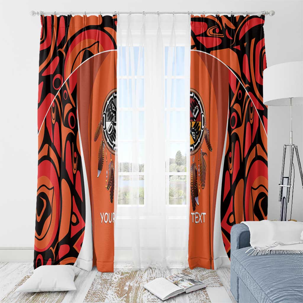 Personalized Orange Day Canada Window Curtain Honouring The Children Haida Pattern - Wonder Print Shop