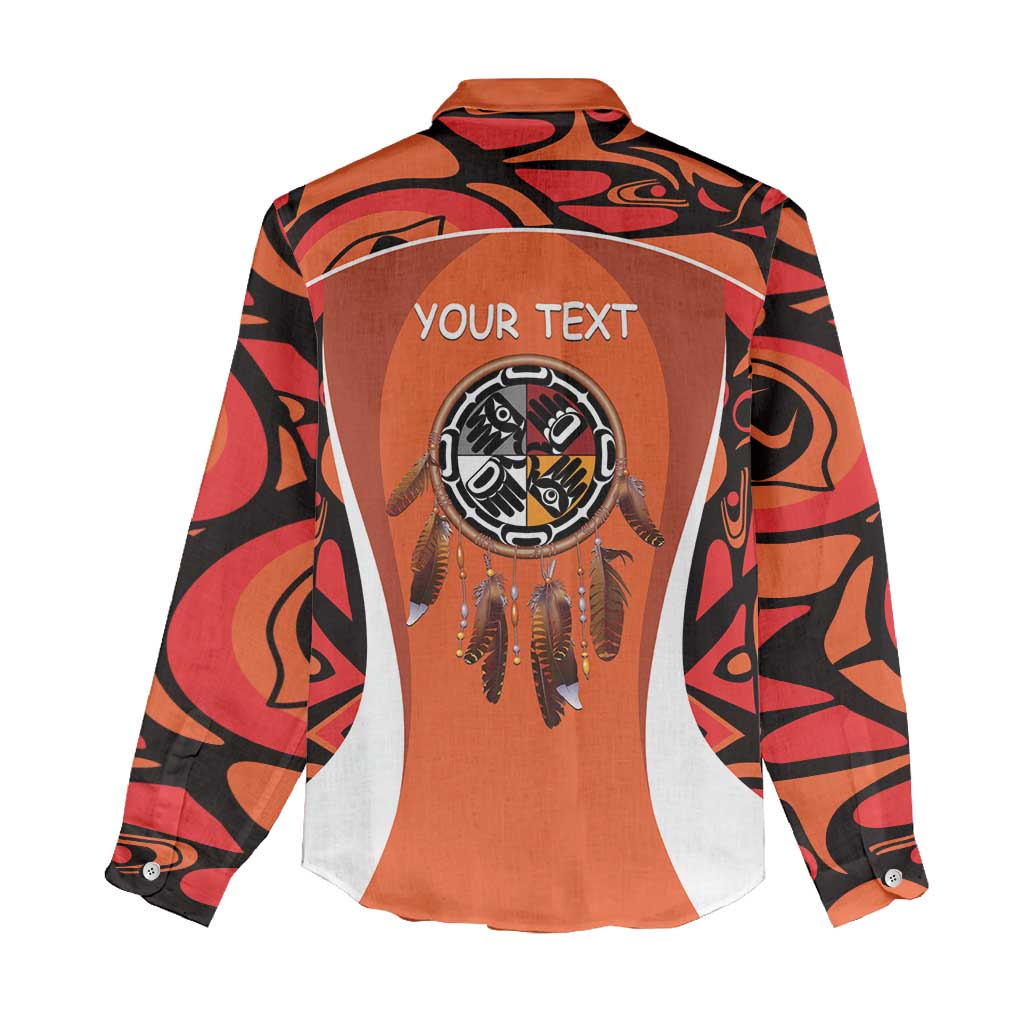 Personalized Orange Day Canada Women Casual Shirt Honouring The Children Haida Pattern - Wonder Print Shop