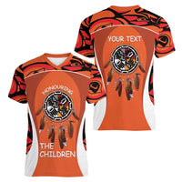 Personalized Orange Day Canada Women V-Neck T-Shirt Honouring The Children Haida Pattern - Wonder Print Shop