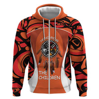 Personalized Orange Day Canada Zip Hoodie Honouring The Children Haida Pattern - Wonder Print Shop