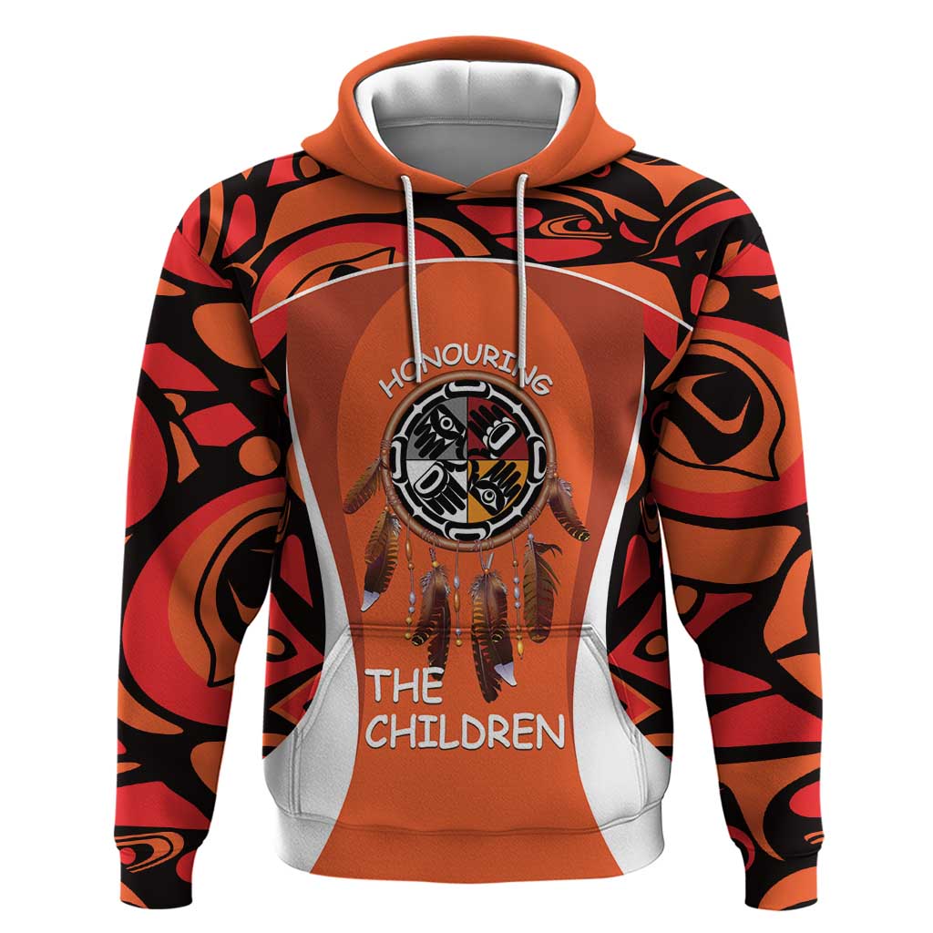 Personalized Orange Day Canada Zip Hoodie Honouring The Children Haida Pattern - Wonder Print Shop
