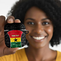 Ghana Football Custom AirPods Case Go Black Queens Kente Pattern