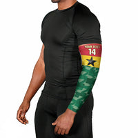 Ghana Football Custom Arm Sleeves Go Black Queens Kente Pattern