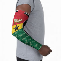 Ghana Football Custom Arm Sleeves Go Black Queens Kente Pattern