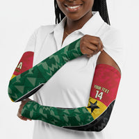 Ghana Football Custom Arm Sleeves Go Black Queens Kente Pattern
