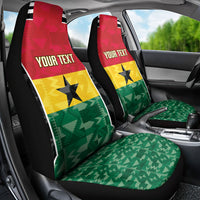 Ghana Football Custom Car Seat Cover Go Black Queens Kente Pattern