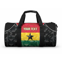 Ghana Football Custom Duffle Bag Go Black Queens Kente Pattern
