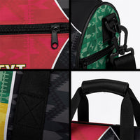 Ghana Football Custom Duffle Bag Go Black Queens Kente Pattern