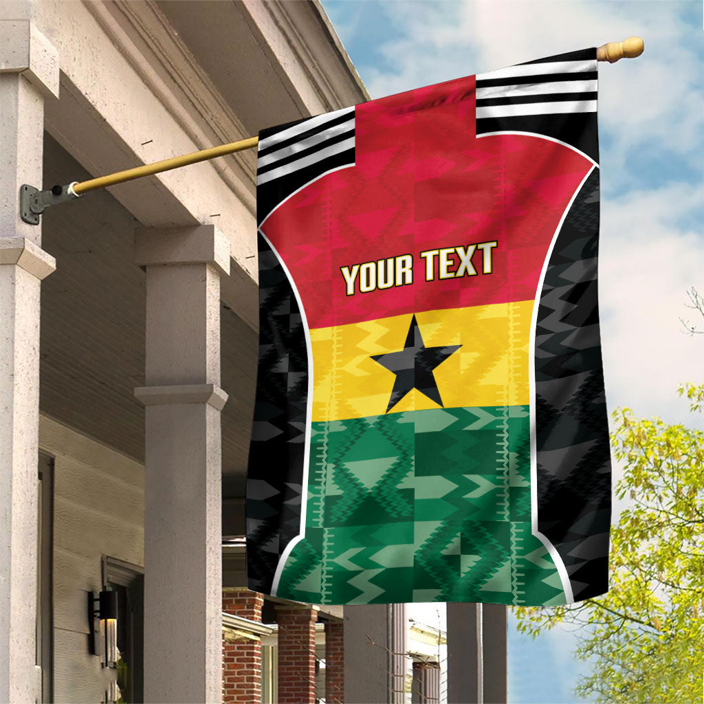 Ghana Football Custom Garden Flag Go Black Queens Kente Pattern