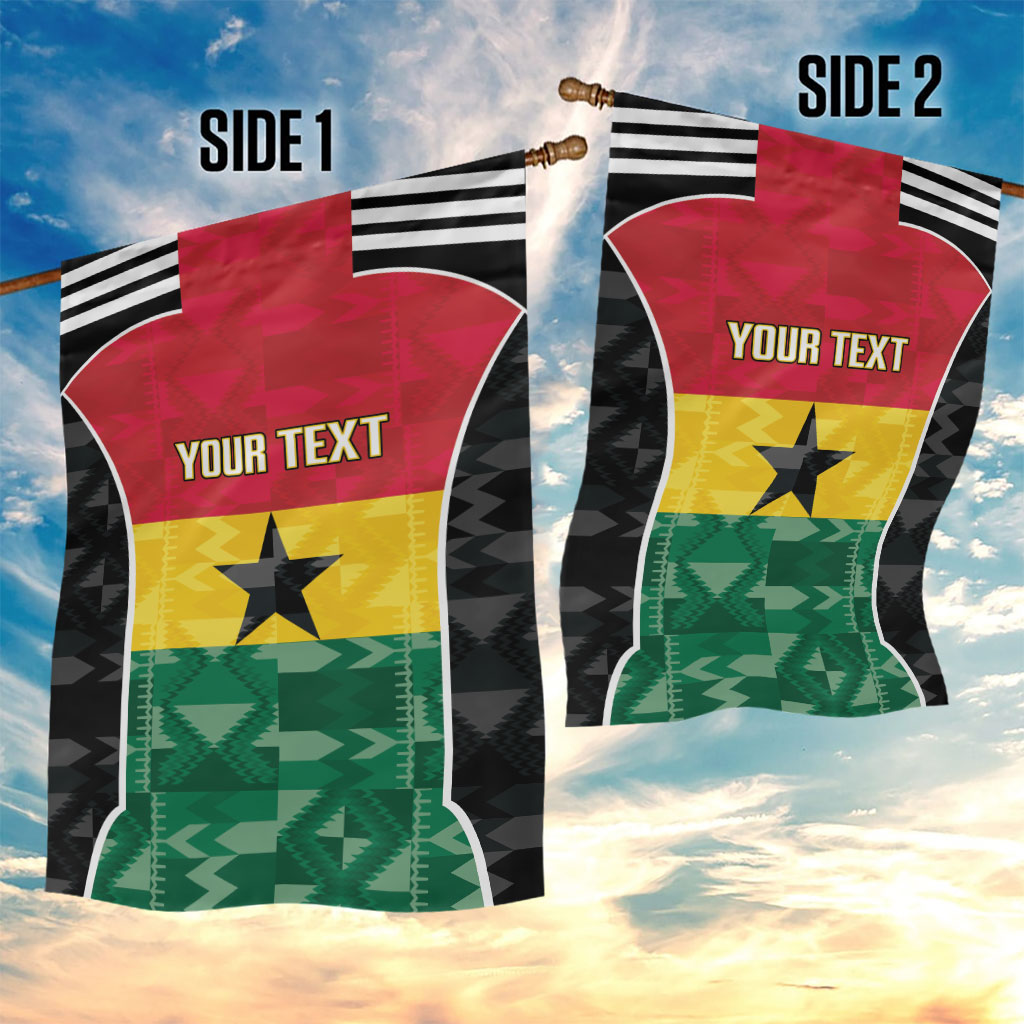 Ghana Football Custom Garden Flag Go Black Queens Kente Pattern