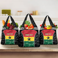 Ghana Football Custom Grocery Bag Go Black Queens Kente Pattern