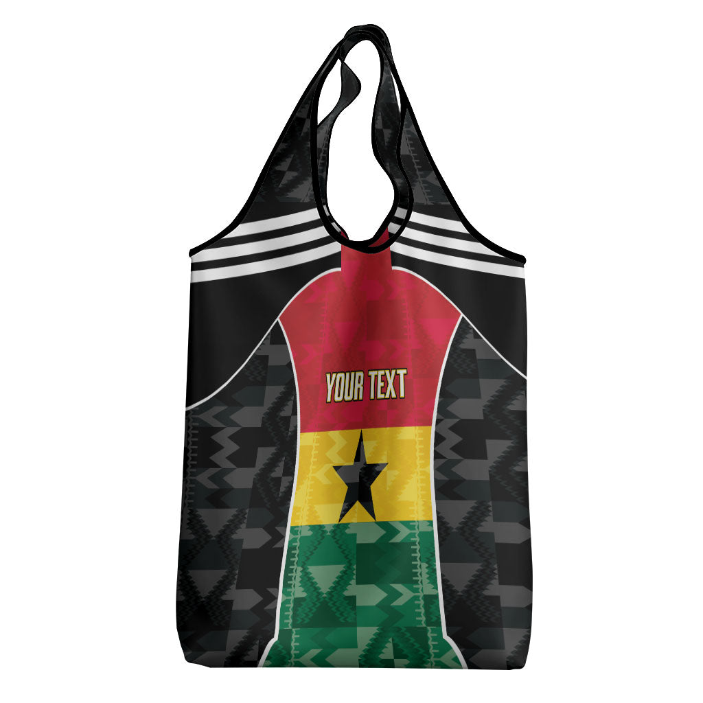 Ghana Football Custom Grocery Bag Go Black Queens Kente Pattern