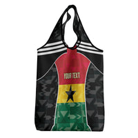 Ghana Football Custom Grocery Bag Go Black Queens Kente Pattern