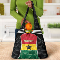 Ghana Football Custom Grocery Bag Go Black Queens Kente Pattern