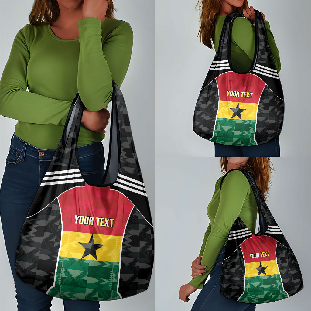 Ghana Football Custom Grocery Bag Go Black Queens Kente Pattern