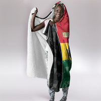 Ghana Football Custom Hooded Blanket Go Black Queens Kente Pattern