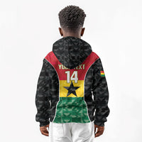 Ghana Football Custom Kid Hoodie Go Black Queens Kente Pattern