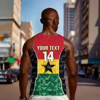 Ghana Football Custom Men Tank Top Go Black Queens Kente Pattern