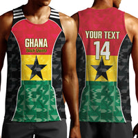 Ghana Football Custom Men Tank Top Go Black Queens Kente Pattern