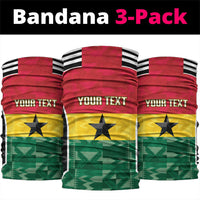 Ghana Football Custom Neck Gaiter Go Black Queens Kente Pattern