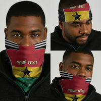 Ghana Football Custom Neck Gaiter Go Black Queens Kente Pattern
